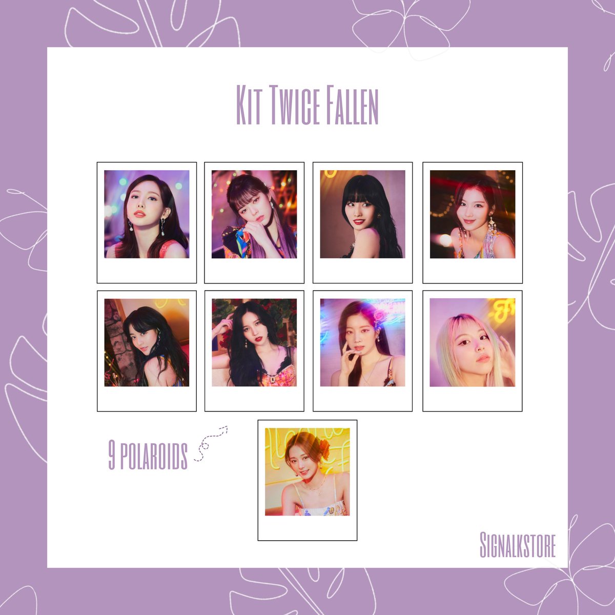 SignalKStore's tweet image. Kit Twice 
Fallen
R$13,00
O kit contém: 
☆ 9 polaroids; 
☆ 1 pôster A4;
🚚 Frete simples (R$3,00) rastreado (R$9,00)
💳 Compras pela DM
❓ Dúvidas? Chama no Curious cat ou DM!