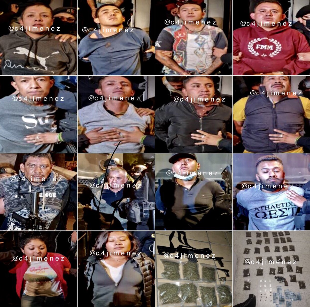 LOS DETENIDOS ANOCHE en PLAZA ARTZ y ALREDEDORES
Son traficantes de drogas, extorsionadores y sicarios q operaban en <a href="/TlalpanAl/">Alcaldía Tlalpan</a>
Agentes de <a href="/SSC_CDMX/">SSC CDMX</a> detuvieron a 9 de ellos, pero 5 más llegaron a tratar de liberarlos.
Al final TODOS acabaron así: SOMETIDOS y en <a href="/FiscaliaCDMX/">Fiscalía CDMX</a>