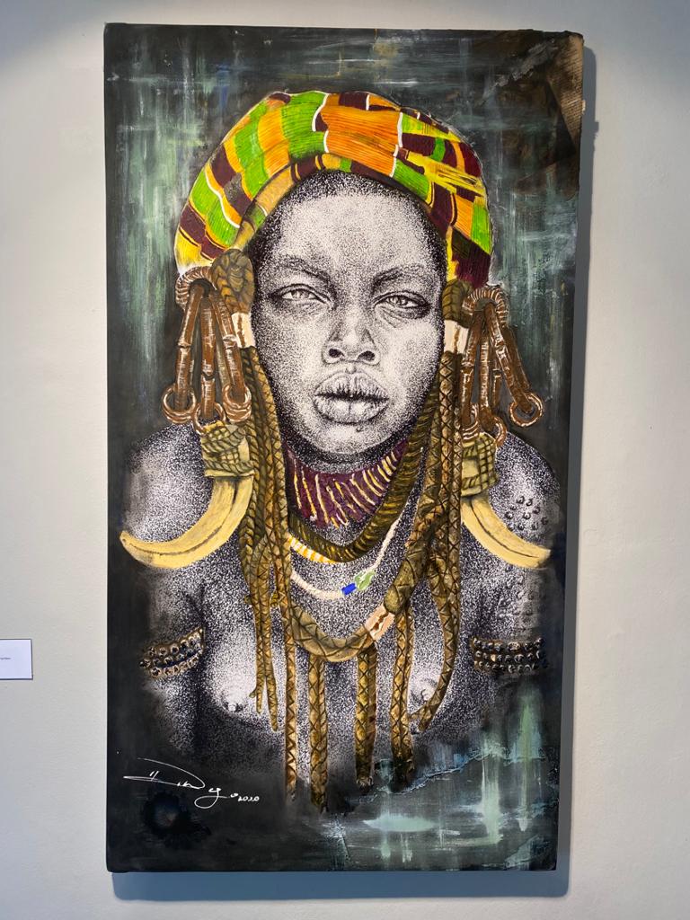 DavidoArt's tweet photo. Artist Name: Davido Indongo
Title: Remind Me
Created in May - Sep 2020
Size: 1000mm / 1300mm
Medium: Mixed media on Canvas
Technique: Pointillism, Mixed Medium https://t.co/0FM7k9aj6N