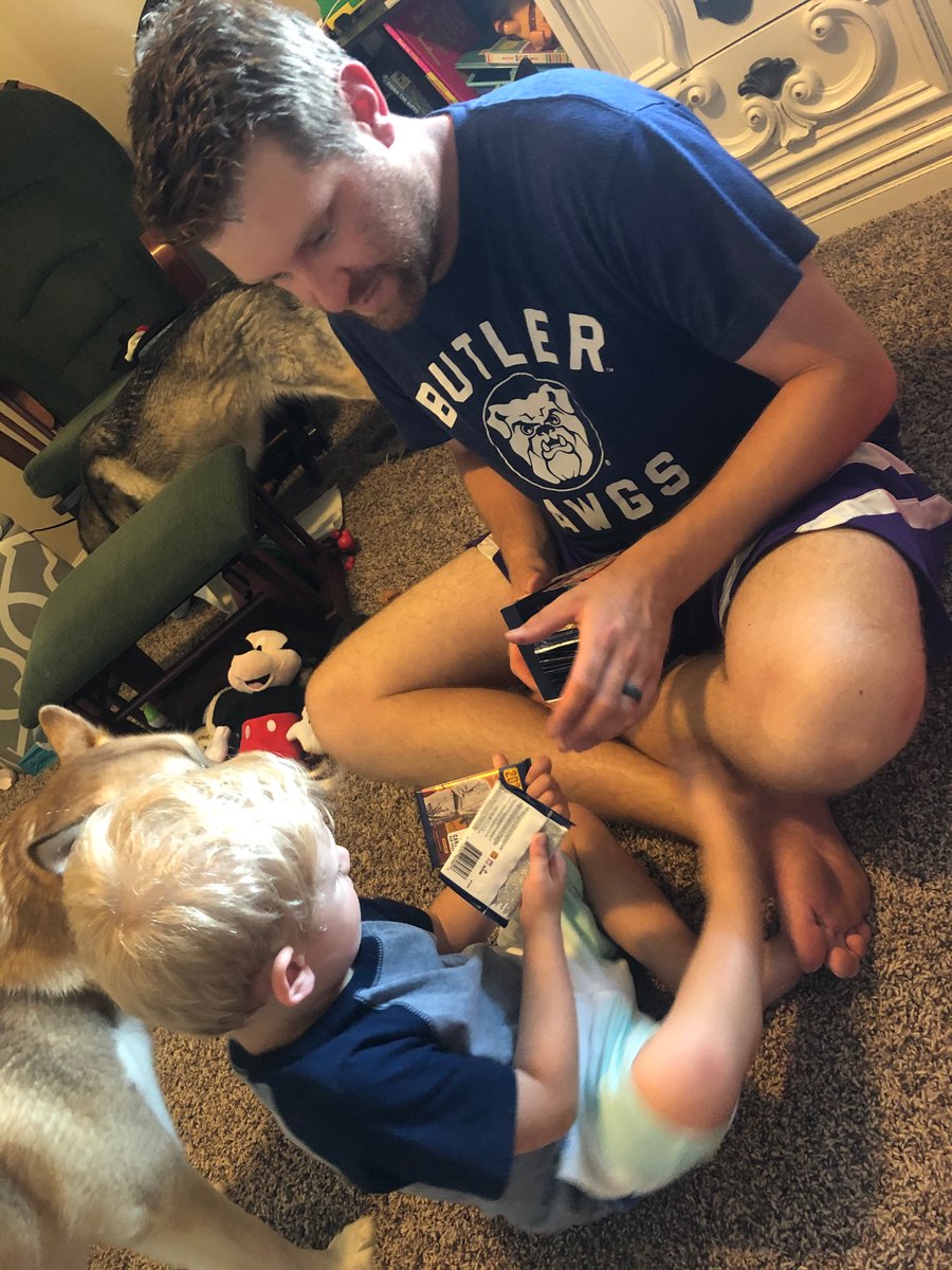 jtbeckDAWGS's tweet photo. Had one of the all-time Father’s Day today when ripping some Panini wax with my son Blue heart thanks 
@Ballcardxchange
 #PaniniFathersDay #startemyoung https://t.co/Qp9mRabMQV