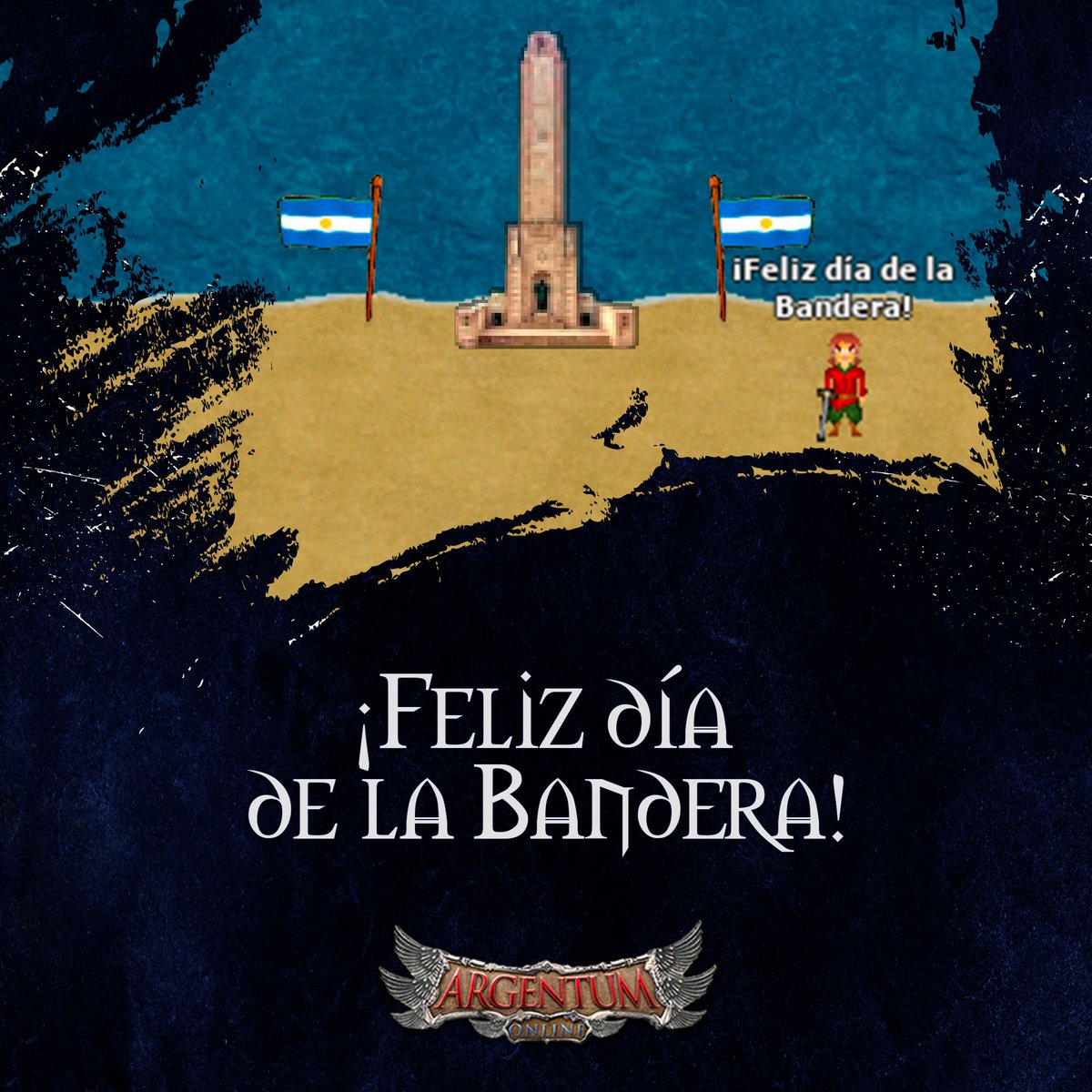 AlkonOnline's tweet photo. Hoy, 20 de Junio, conmemoramos el Día de la Bandera, honrando el fallecimiento de Manuel Belgrano, creador de la bandera argentina. 🇦🇷
#diadelabandera #argentina #mmorpg #rpg #gaming #mmorpggaming #gamer #videogames #argentum #online #argentumonline #ao https://t.co/YQRhJ0UQsS