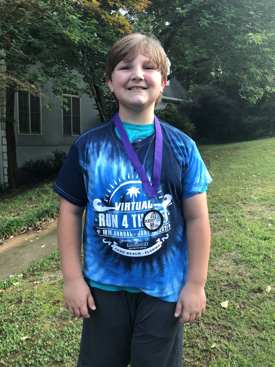 MollyNaugher's tweet photo. In @HillsideTAG this year James learned about the @LoggerheadMC and it’s conservation work for sea turtles and the ocean. Today he participated in their Virtual Run for the Sea by running one mile! #Run4theSea @HillsideES https://t.co/d6EBscpavw