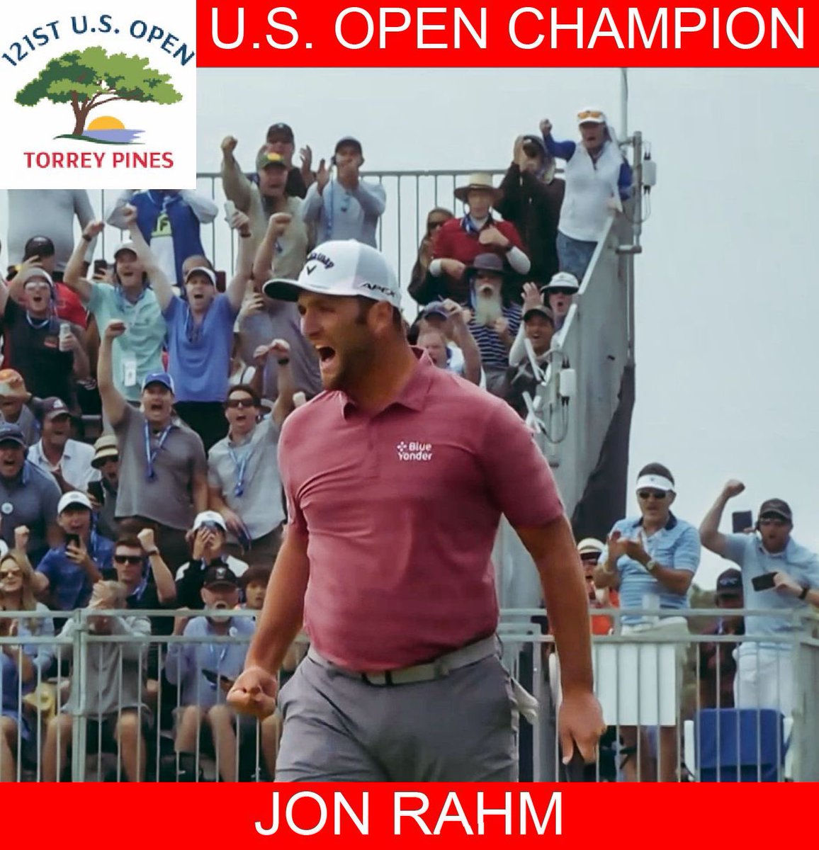 golf76com's tweet photo. #SinPalabras
@JonRahmpga campeón de la edición 121 del US OPEN. Un día histórico para el golf español. Que sea el primero de muchos. ¡VIVA JON Y VIVA ESPAÑA! https://t.co/5pzsc1tFob