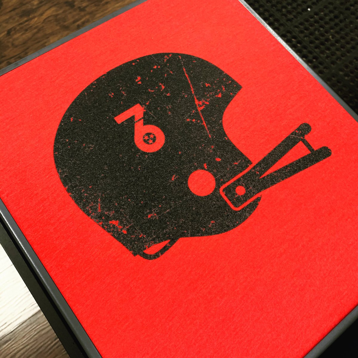 SevenSixApparel's tweet photo. Why didn’t anyone tell us it’s 76 days til kickoff? Retweet &amp; Like for your a chance at your very own 7/6 helmet tee! https://t.co/gaDd4YoM1O