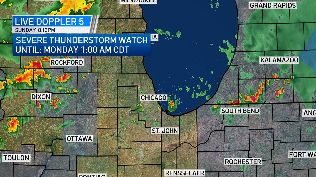 A Severe Thunderstorm Watch is now in effect for LaSalle and DeKalb counties until 1am. Strong storms are approaching the area. Stay tuned to NBC 5; we'll bring you the latest severe weather bulletins as they come in.