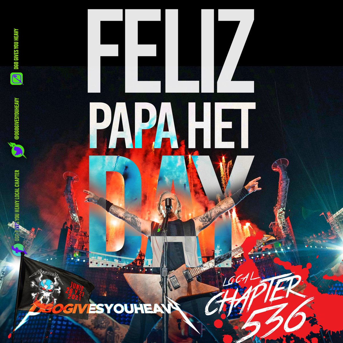DGOgivesyouhea1's tweet image. ABRAZO GRANDE A TODOS LOS PAPAS HETS DE LA TALLICAFAMILY!!!!!!, #TallicaFamily #LocalChapter536 #ChapterDay #papahet @Metallica @larsulrich @KirkHammett @RobertTrujillo #JamesHetfield