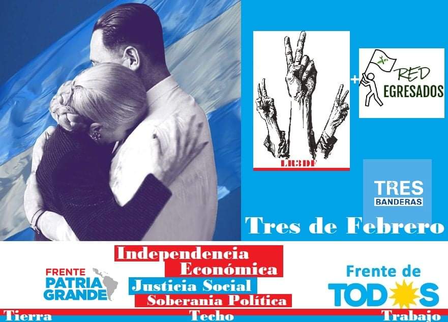 GalloGambale's tweet photo. Seguimos con los sueños intactos , por #IndependenciaEconómica #JusticiaSocial #SoberaniaPolitica las @tresbanderasok del #Peronismo en #TresdeFebrero @laresi3dF @EmiAlighieri @DaniKamin @vaquiiita #RedEgresados @FtePatriaGrande https://t.co/BgbvNKBKcv