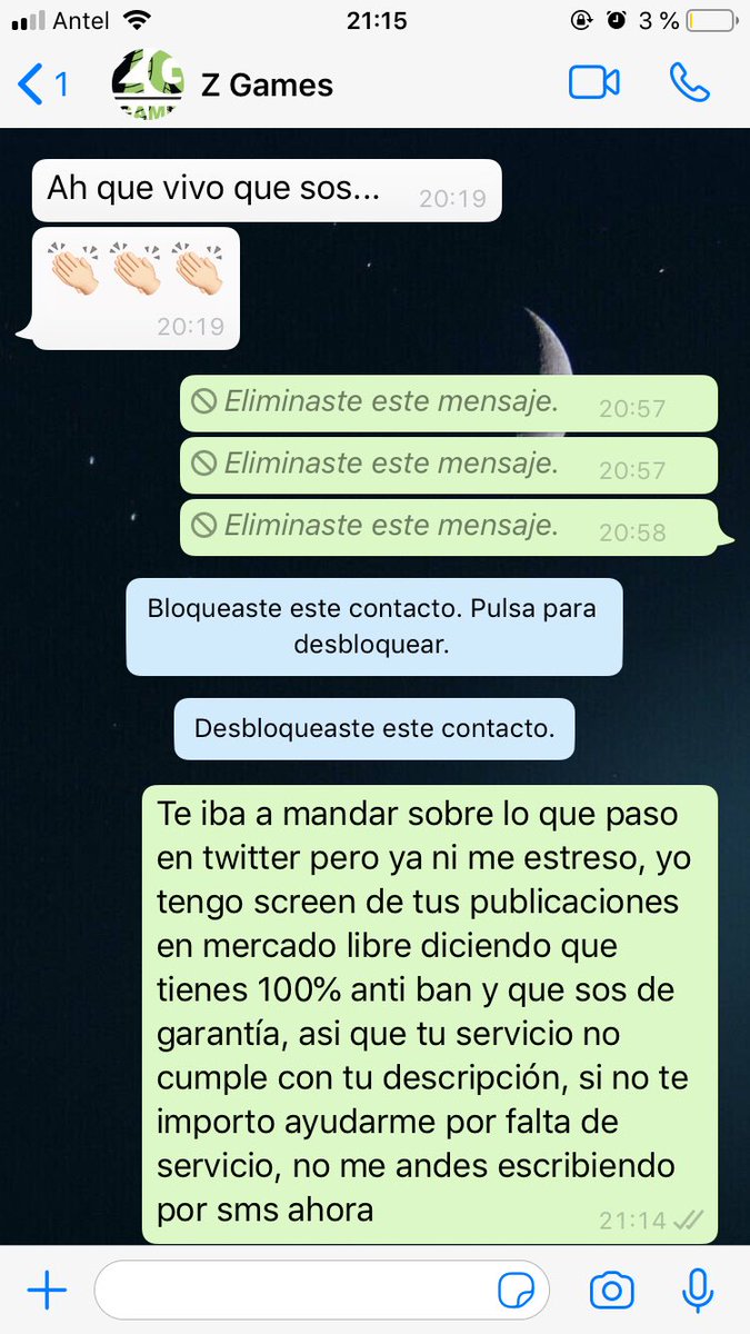 Ahora empezó a molestar mandando mensajes y llamando,eso de “sos el niño de la foto u el grandecito” sonó medio raro pero ta,cuando le pedi ayuda ni escuchaba los audios y no me respondió, ahora lo tuve que bloquear por estar meta escribir,agradezco un RT al twit con el video🤝