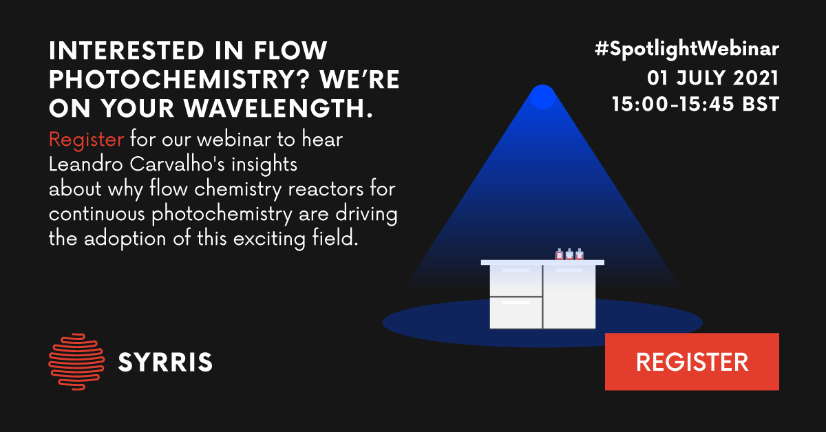 syrris's tweet image. Interested in Flow #Photochemistry? We&apos;re on your wavelength. 〰️

#SpotlightWebinar is next week - have you registered yet? 

Bright this way: ow.ly/pj6Q50F8oLy 💡

#continuousflow #flowchemistry #chemistry 
#webinar #RealTimeChem  #sciencehub #ChemPeeps #ChemTwitter