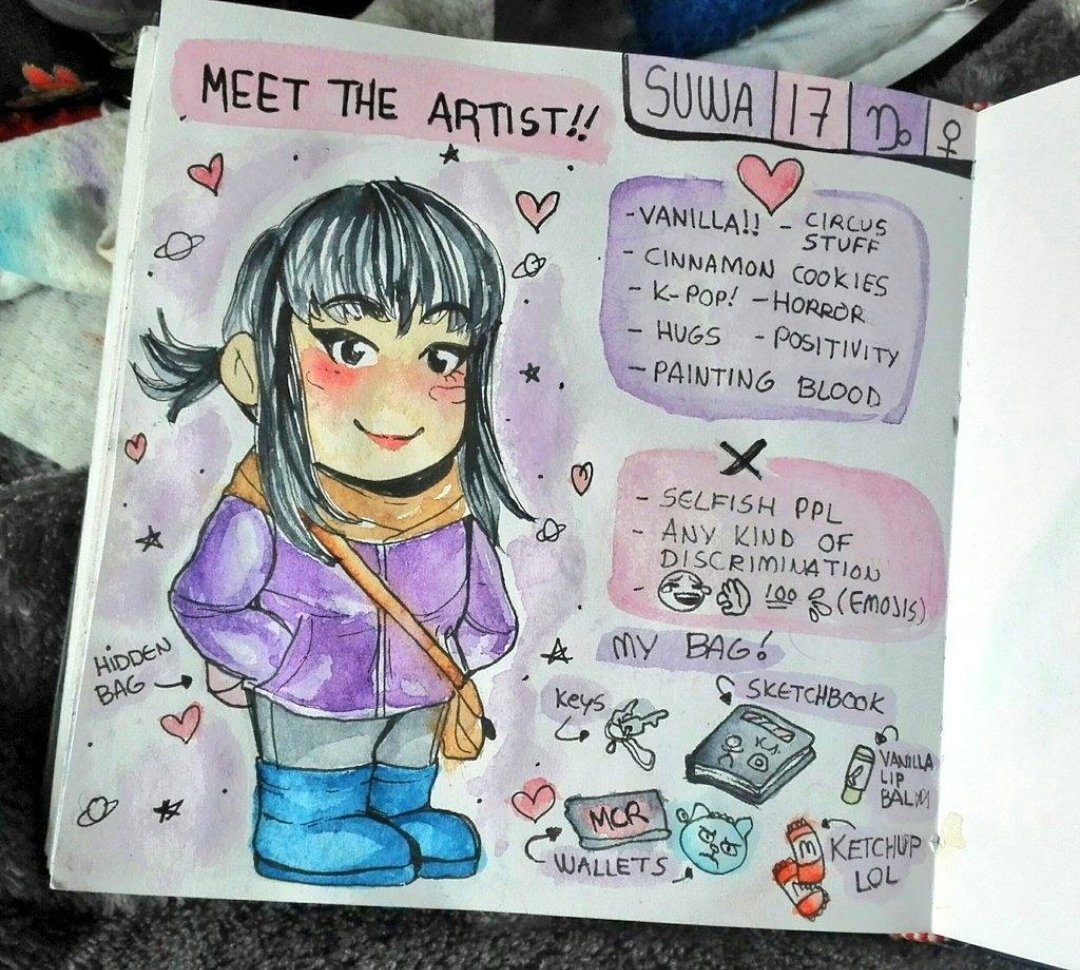 my meet the artist thingy through the years.... you can see how my mental health goes📉📉📉📉😢