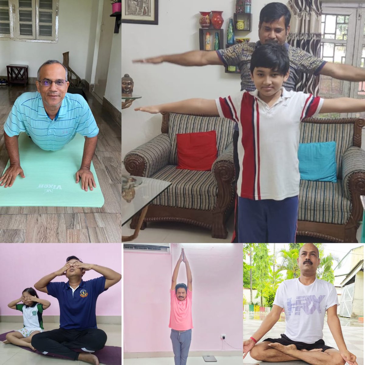 drm_tsk's tweet photo. Yoga session held in Tinsukia Division on the occasion of #InternationalYogaDay’2021in Virtual mode. DRM, Officers, Staff & family members, Scouts & guide participated in large number. #BeWithYoga #BeAtHome. https://t.co/PvKzeQ20vz