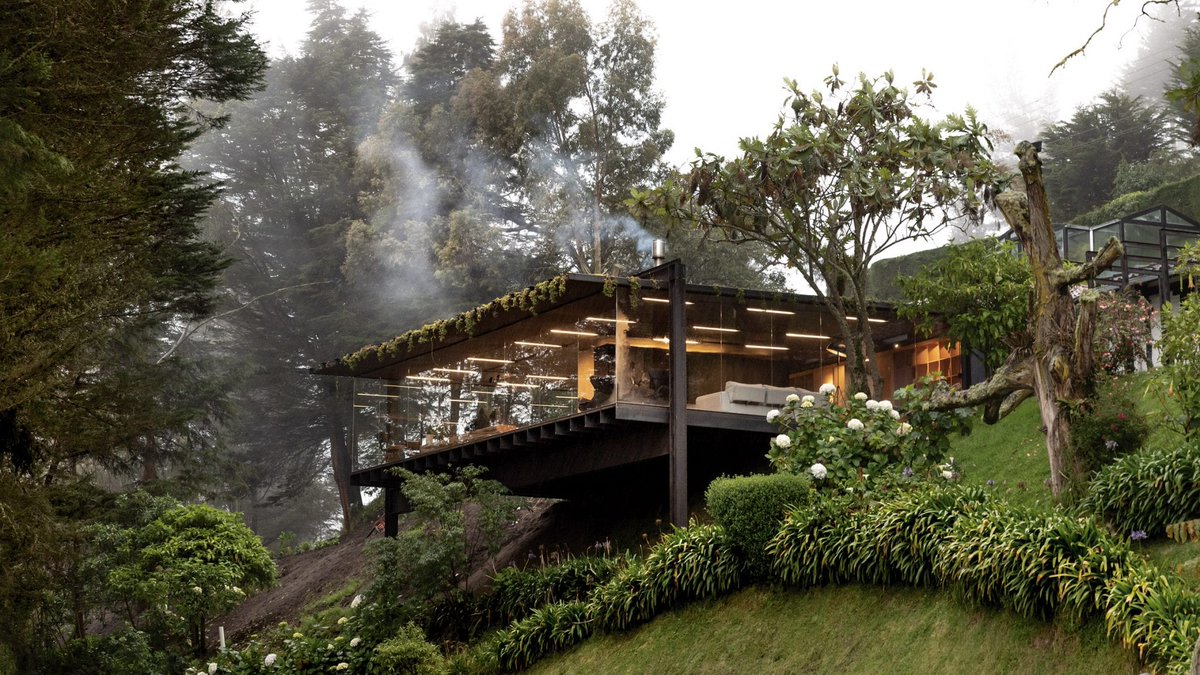 Architecture firm Rama Estudio has enlarged a small home in an Ecuadorian forest by adding a glass-and-metal box that extends over the hillside.

Rama Estudio extended Casa Mirador for a family that wanted to spend more time in their holiday home #architecture #design