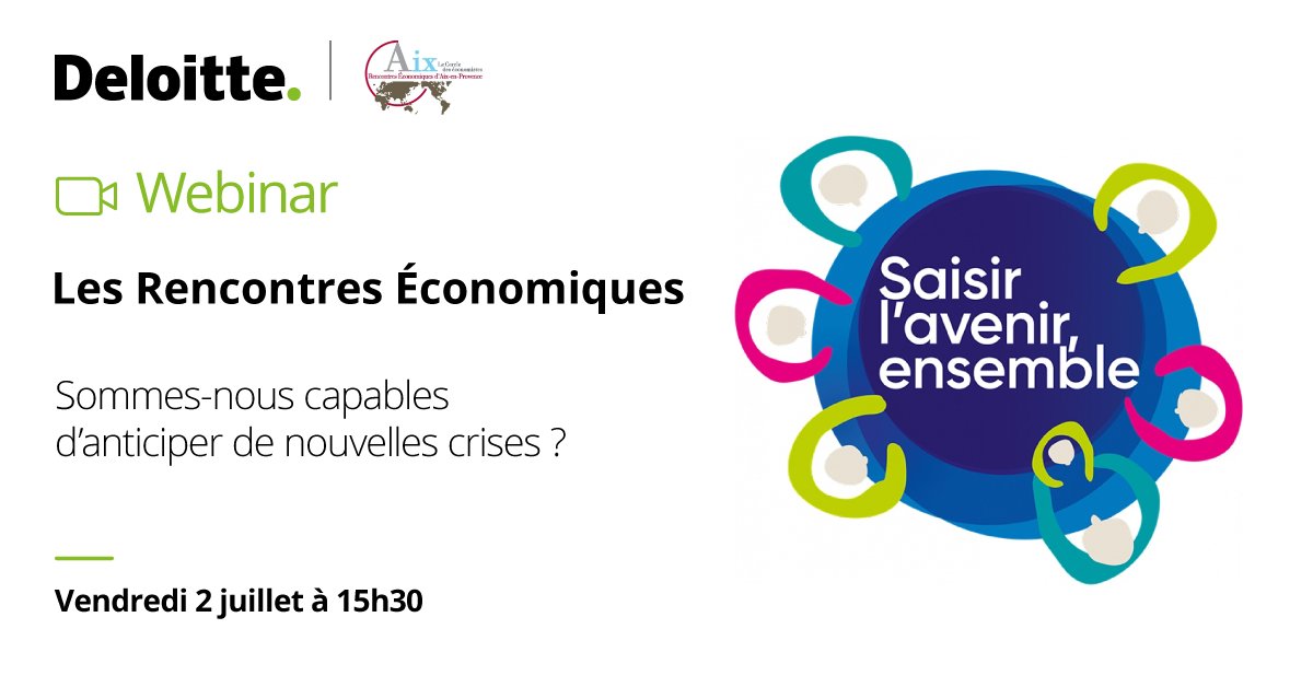 Je vous donne #RDV aux #REAix2021 le 2 juillet à 15h30 pour échanger sur notre capacité à anticiper les futures crises et sur la force de résilience de nos sociétés. 

lesrencontreseconomiques.fr/evenements/ses…

cc @Cercle_Eco