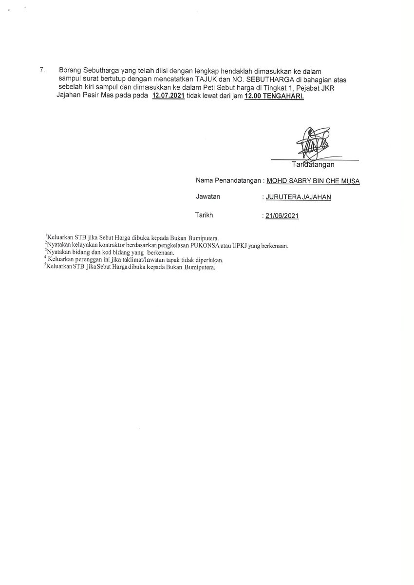 Notis Sebutharga 18/2021 (G2)
forms.gle/gTQLcTLXRwLa7f…
Pendaftaran kehadiran dengan mengisi google form pada 28 Jun 2021 Jam 10.00 pagi sehingga 29 Jun 2021 Jam 10.00 pagi @MOWorks <a href="/JKRMalaysia/">JKR Malaysia</a> <a href="/JKRKelantan/">ᴊᴋʀ ɴᴇɢᴇʀɪ ᴋᴇʟᴀɴᴛᴀɴ</a>