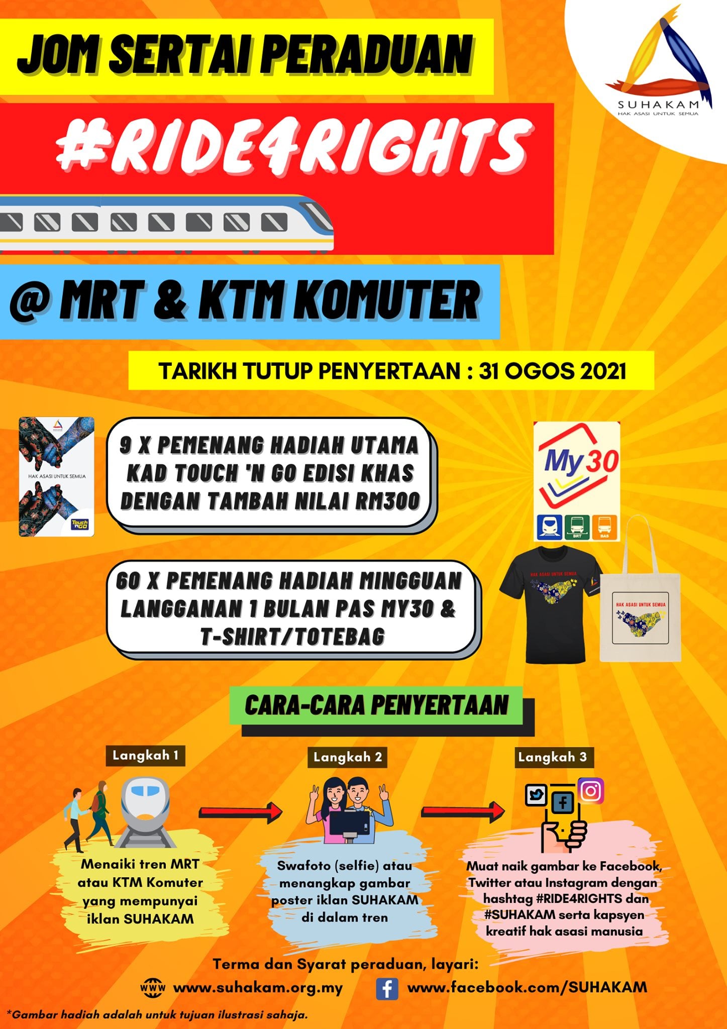 Suhakam V Twitter Peraduan Ride4rights Masih Lagi Dibuka Cepat Hantarkan Penyertaan Anda Dan Menangi Hadiah Mingguan Anda Juga Berpeluang Untuk Memenangi Hadiah Utama Yang Lumayan Rujuk Terma Syarat Pada Pautan Di