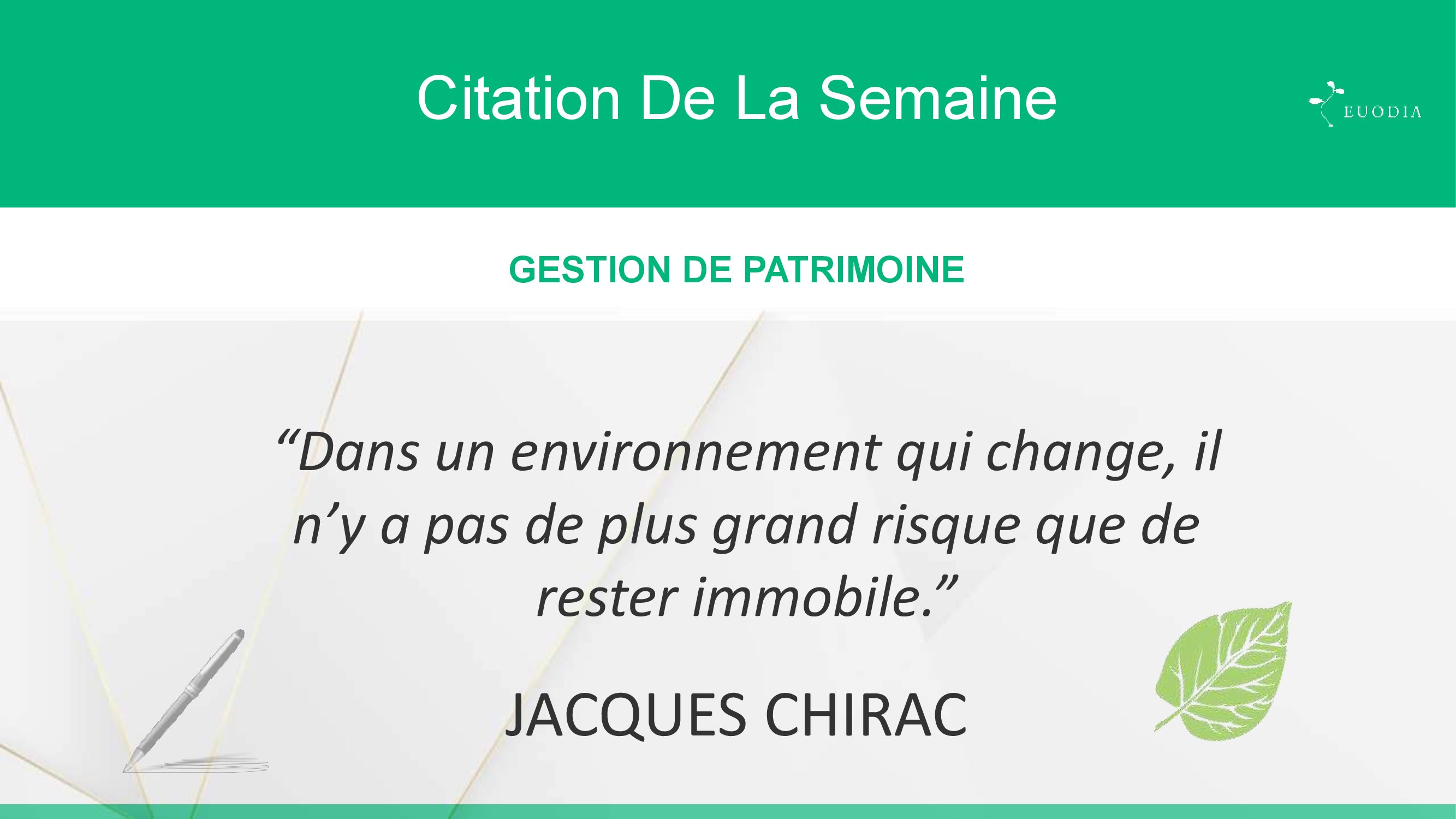 Groupe Euodia La Citation De La Semaine Bon Lundi A Tous Finance Immobilier Patrimoine Investissement T Co R4nypujnnd Twitter