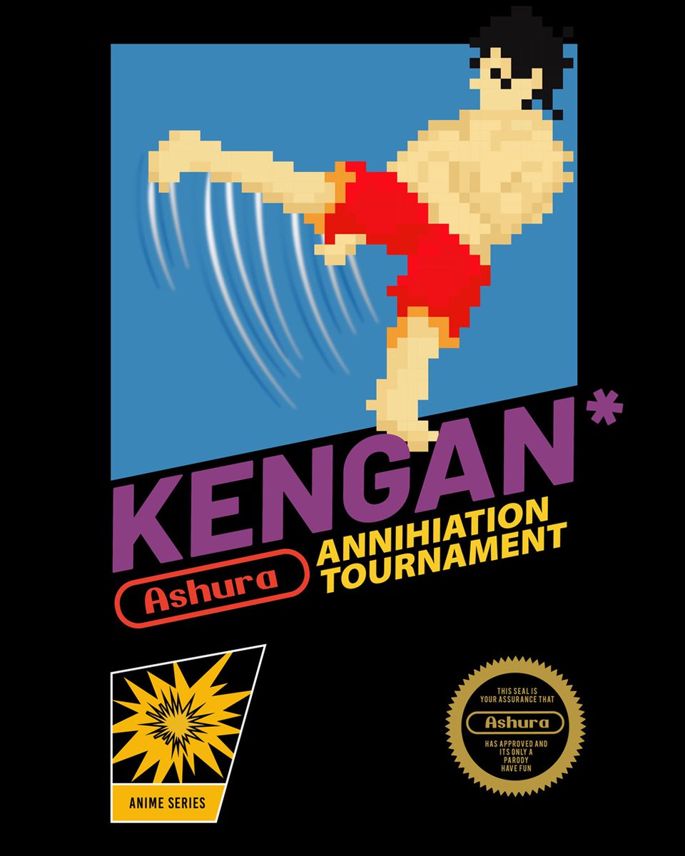 handditoo's tweet photo. KENGAN Ashura  — Annihiation Tournament
.
Link : https://t.co/cg4iw2bWFc
.
#parodylogo  #KUNGFU #Nintendo #games #logogames #gameslogo #parodyart #customwork #designforsale #bootlegtees #botleglogo #jokes #funnytees #kungfupixel #pixelart #pixel #nintendogame https://t.co/4QXQQi0Hwd