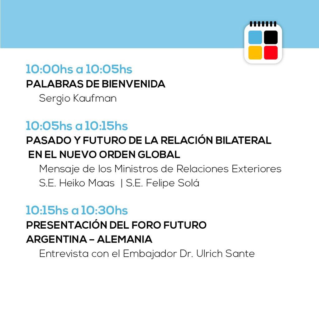 AlemaniaenArg's tweet photo. Empieza hoy la semana del pistoletazo de salida para el #ForoFuturo 🇩🇪-🇦🇷. Apúntense p f jueves, 24 de junio, si no lo hicieron ya 😊. Empezamos con intervenciones del Ministro Federal de RREE @HeikoMaas y Canciller @felipe_sola a las 10hs. @CIPPEC @ahkargentina https://t.co/0641EkXH62