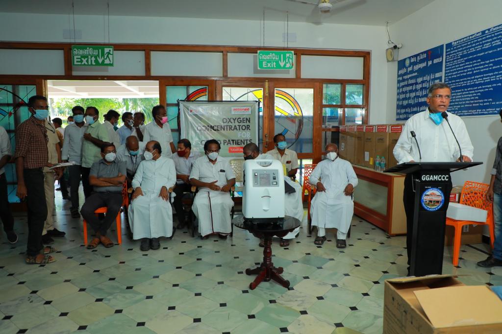 ActionAidIndia's tweet photo. In view of oxygen emerging as a key need amid the pandemic, we've been helping strengthen related medical infrastructure across states. We've now handed over to the administration 137 concentrators in Kanyakumari, TN, in the presence of Hon'ble Minister @ManoMLA &amp; other officials https://t.co/kSPbSASSNN