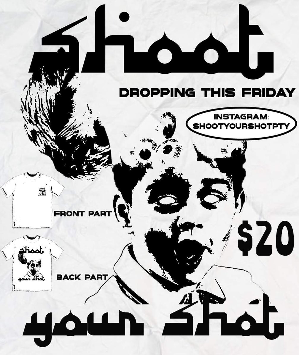 Hola comenzare a vender estos tees pronto!!💀
Ig: shootyourshotpty👁