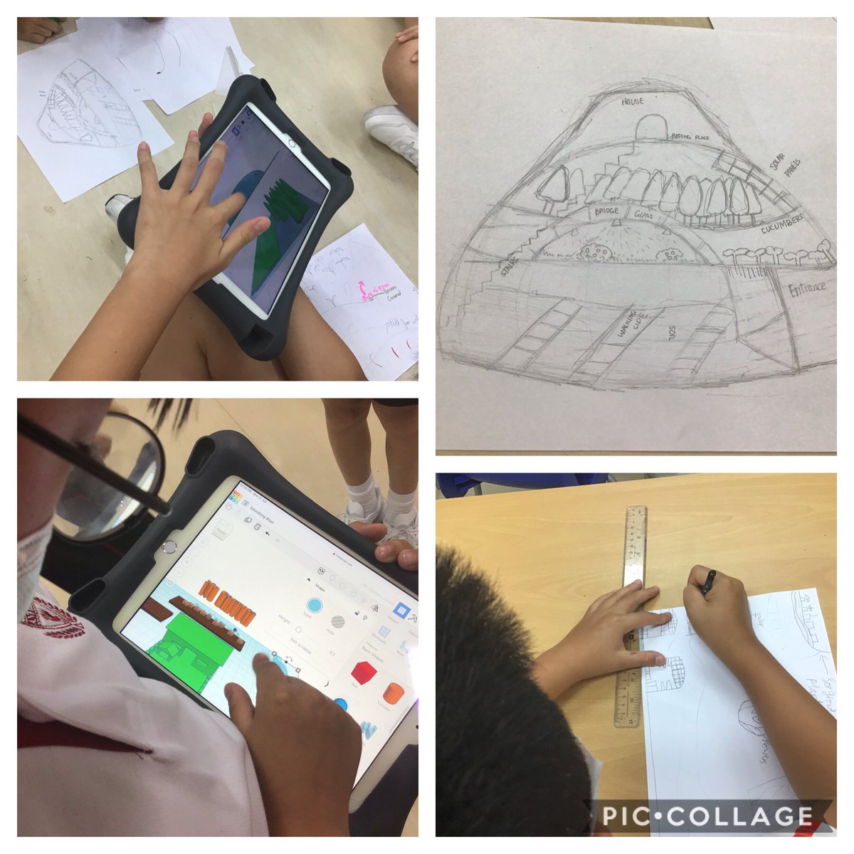 anna_gilchrist's tweet photo. Using @tinkercad 3D modelling to bring our urban farm designs to life this morning🍃🌾📏✏️ #3dmodelling #urbanfarming #Growgreen #year5 @anfield_schhk https://t.co/8bqxojBcHG