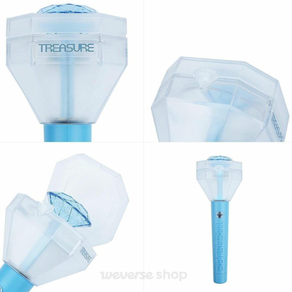 npomvtt's tweet image. A YG acabou de revelar o lightstick oficial do TREASURE.