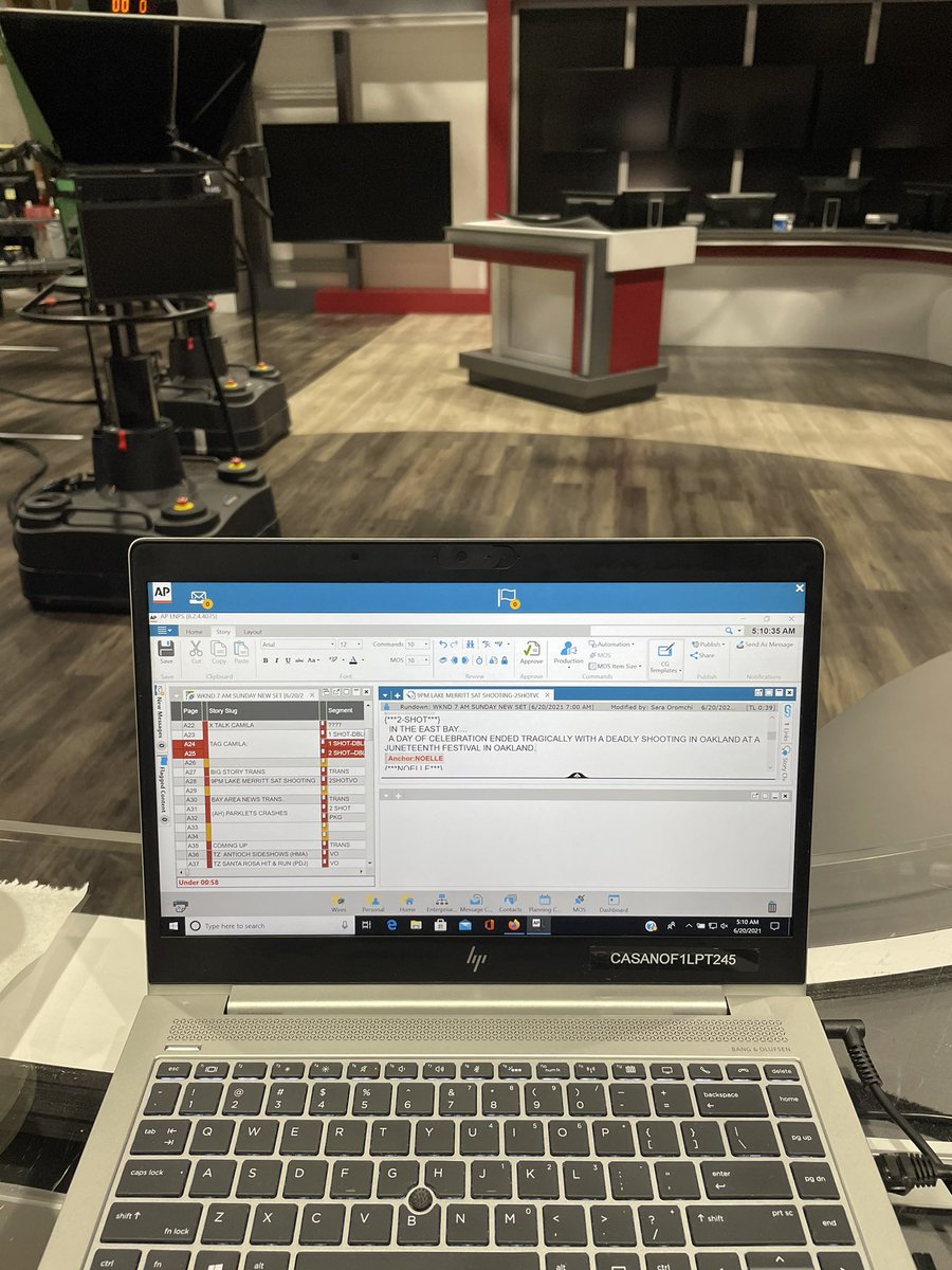 mgonzalezkron4's tweet photo. 5:00am Sunday morning. A dark, empty studio as I start copy-editing for the 7:00am newscast. I’m beginning my final week @kron4news https://t.co/NjQ4Y6bIhV