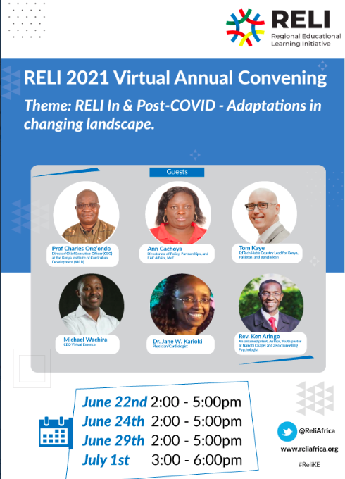 ReliAfrica's tweet photo. ๐Proud to announce that the Annual RELI Kenya Virtual Convening begins tomorrow from 2:00 - 5:00pm. We cannot wait to see you. Use this link to register for the session. https://t.co/T6Peneeen8 #RELIConvening21 @ZiziAfrique @dignitasproject @aphrc @Pop_Council @palnetworkHQ https://t.co/m6hM03DEdm