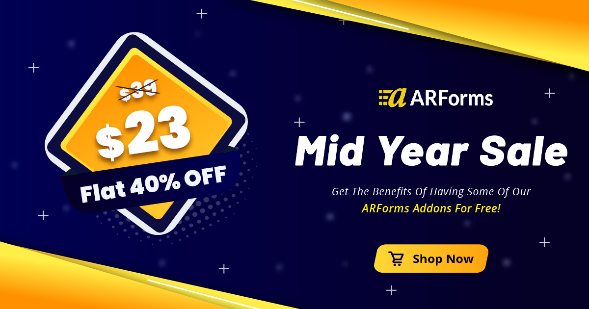 reputeinfosys's tweet photo. Envato MidYear Sale is Live Now! Flat 40% OFF!
Get the exciting #MidYear discount Sale for the ARForms WordPress form builder plugin. Plus, you will get the benefits of having some of our ARForms Addons for Free!
Link: https://t.co/ecC9FQWmLS
#MidYearSale #MidYeardeal #ARForms https://t.co/hKB4mpSEDr