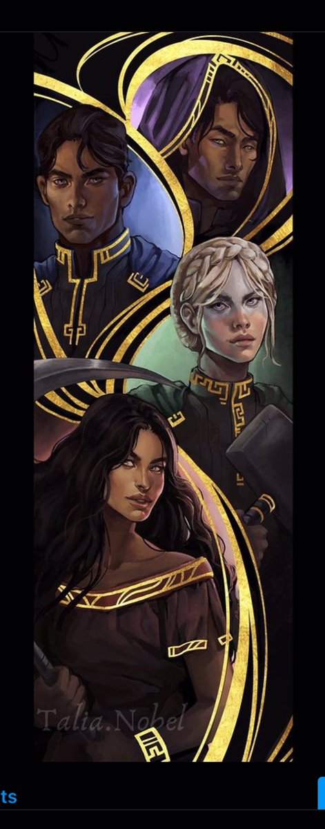 NobelTalia's tweet photo. FairyLoot commissions from the AprilBook box 💕 #EmberintheAshes #BloodHeir #PoppyWar it was so cool to see these bookmark in people hands!
 #book #fanart #ArtistOnTwitter https://t.co/764OhtrWud