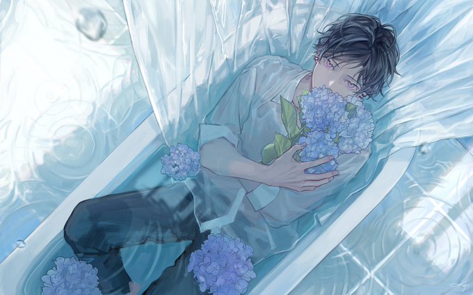 「1boy bathtub」 illustration images(Oldest)