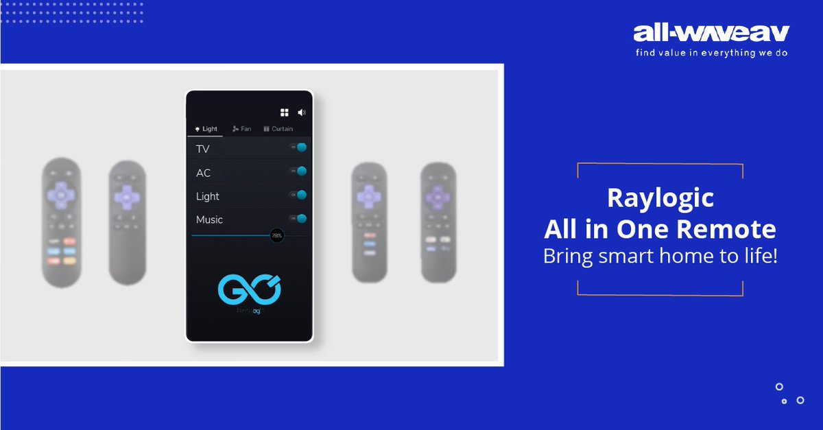 AllwaveAV's tweet image. Leave the days of using multiple remotes behind forever.  Best of all, control and monitor your home from anywhere and a whole lot more with #Raylogic — even when you are travelling. Upgrade to a #smarthome now! bit.ly/3tPp3Jr
#GOsmart #goautomate #GObyRaylogic #allwave