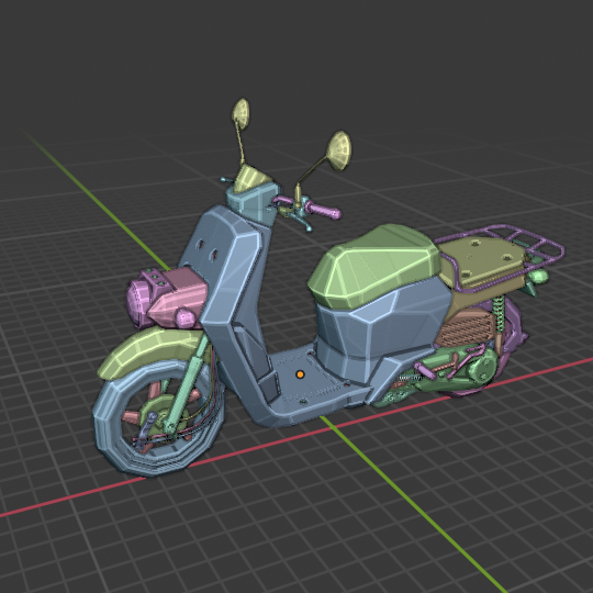 dooon's tweet photo. スクーターのモデリングがだいたい終わった。
#WIP #blender   #lowpoly https://t.co/H4ACsY8wmZ