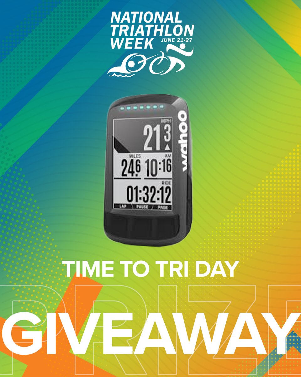 usatriathlon's tweet image. It&apos;s time for our first PRIZE GIVEAWAY of National Triathlon Week! 🚨🚨

Tell us what you love about triathlon using #TriWeek for a chance to win one of two @wahoofitness ELEMNT Bolt GPS Bike Computers. 👇👀

Let&apos;s show everybody what makes our sport so great. 👊

#TimeToTri