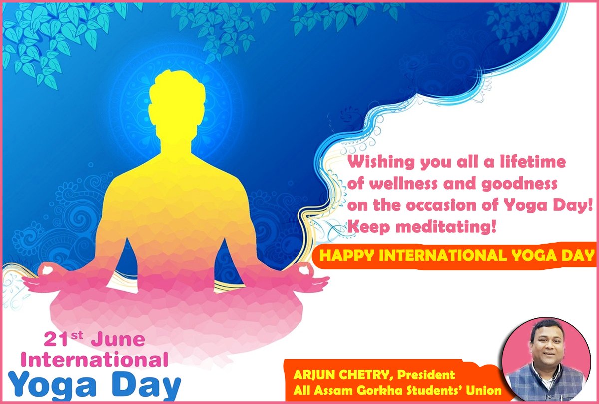 ArjunAAGSU's tweet photo. A very Happy International Yoga Day to You.
Strengthen your body, mind and soul with the goodness of yoga for a better life.

#YogaDay #InternationalYogaDay #ArjunChetry #Wishes #AAGSU https://t.co/iuQokaJYJy