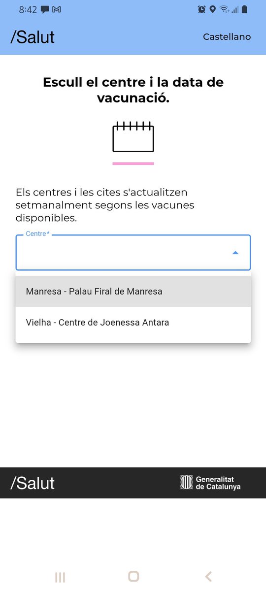 Nataliahnt's tweet photo. Aquestes son les opcions que tenim els "col.lectius essencials" de Girona per admistrar-nos la 2na dossis de la vacuna #rac1 #Salud https://t.co/JsR5l1EczW