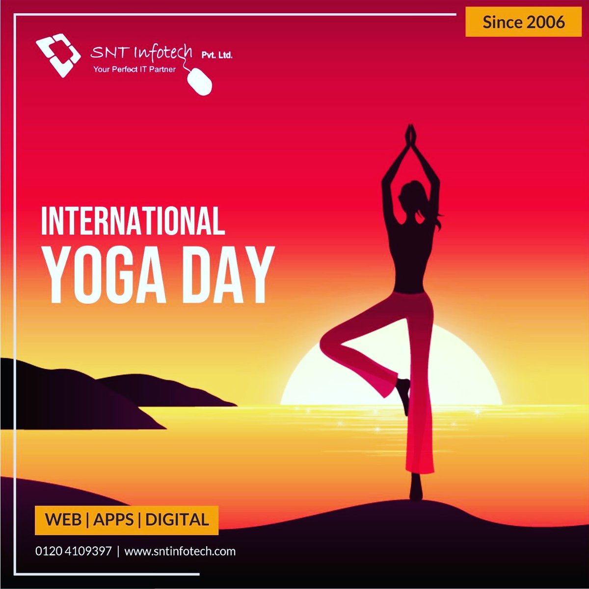 sntinfotech's tweet photo. Happy International Yoga Day 🧘‍♂️✨🧘‍♂️
#yoga #yogaday #InternationalYogaDay  #groupsnt #webdevelopment #webdesign  #appdevelopment https://t.co/44cdW37oKN