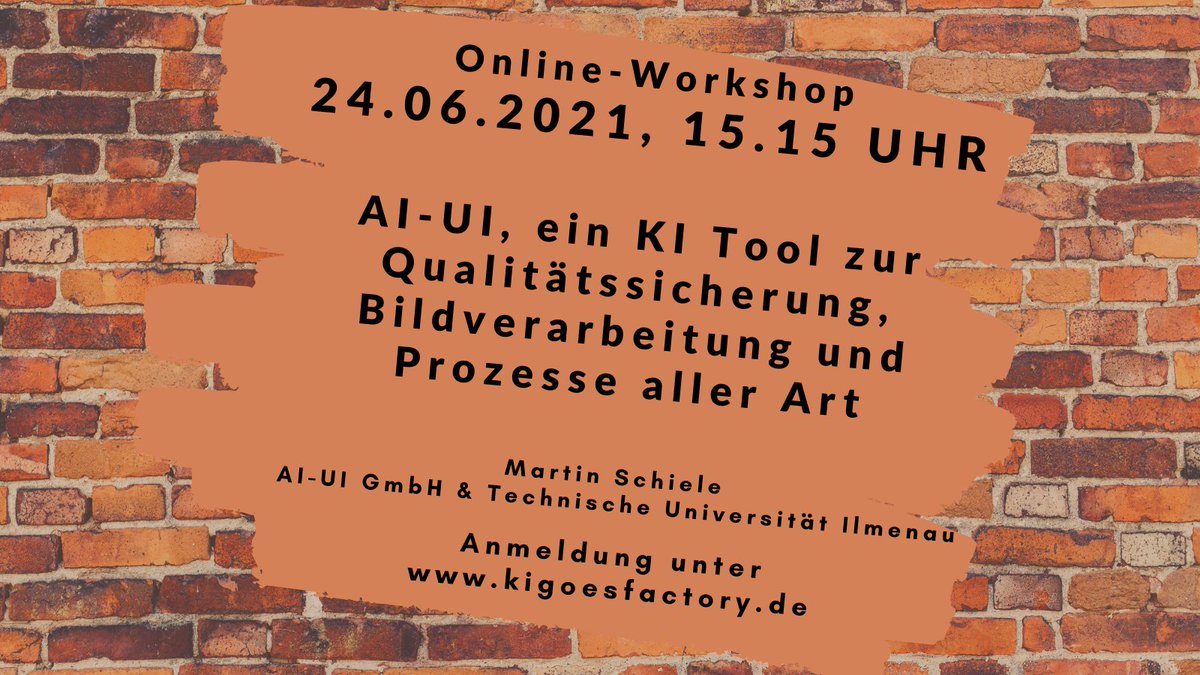 🛠️Online-Workshop: 
AI-UI: KI Tool zur Qualitätssicherung, Bildverarbeitung und Prozesse aller Art
von Martin Schiele @TU_Ilmenau und ai-ui.ai.  

Jetzt anmelden zur Fachtagung Künstliche Intelligenz in der Produktion: veranstaltungen.ihkrt.de/kigoesfactory

#KI #AI #hackathon