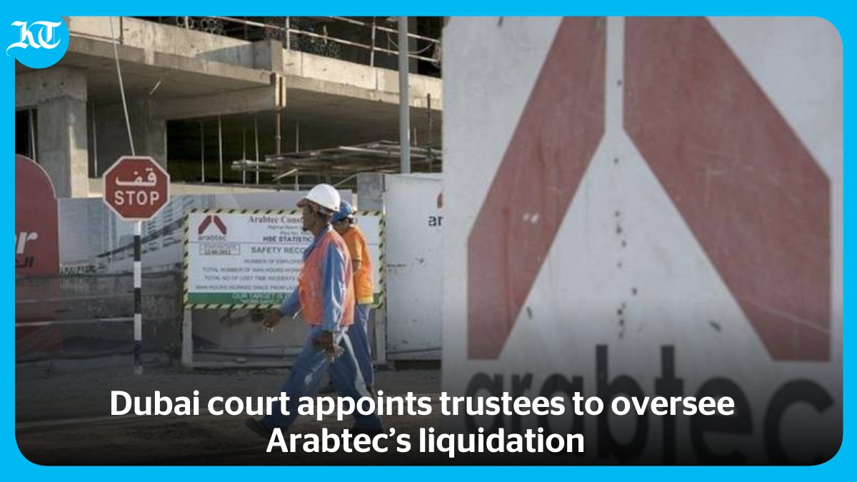 khaleejtimes's tweet photo. #Dubai court appoints trustees to oversee #Arabtec’s liquidation
Their report shall be deposited with the court in two weeks. Details here: https://t.co/f0dbU79jkK https://t.co/H9yyxFv6Nc