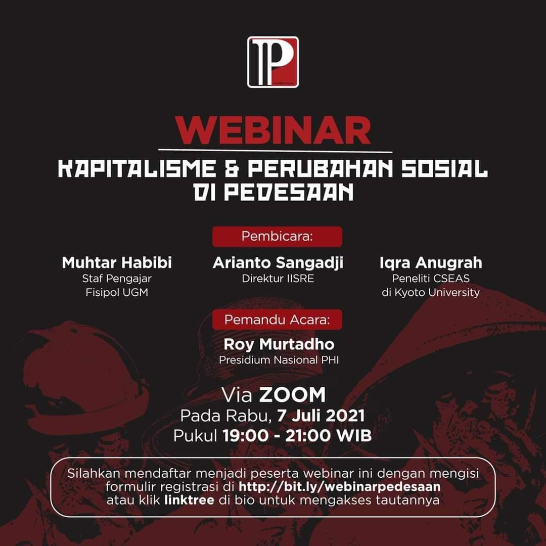 islam_bergerak's tweet photo. [INFO ACARA]

Assalamualaikum.wr.wb
Lal Salaam!

Rabu 7 Juli 2021, @indoprogress akan menghelat webinar tentang kapitalisme dan bagaimana pengaruhnya ke perubahan sosial di desa. Redaktur kami, Muhtar Habibi akan turut memberikan pemaparan, dan dipandu oleh @MurtadhoRoy https://t.co/RKp3Fx9Q6H