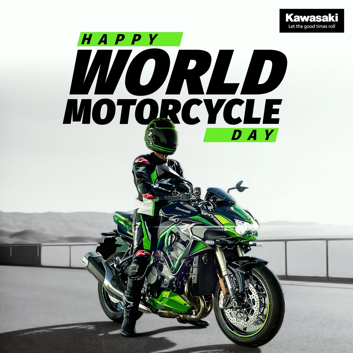 india_kawasaki's tweet photo. Riding is like supercharging our soul..!!
.
Happy World Motorcycle Day..!
.
#Kawasaki #KawasakiIndia #Letthegoodtimesroll https://t.co/xmO8j7SUdv