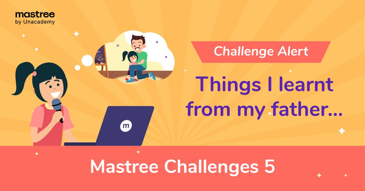mastreelearning's tweet photo. We are back with Mastree Challenges 5. On this week-long celebration of father’s day, the theme for the challenge is ‘Things I learnt from my father…’
- Download the Mastree App: https://t.co/gxzm4J3q5d 
Take up the Challenge Now! #MastreeLearning #MastreeChallenge https://t.co/hrgRlR7s3O