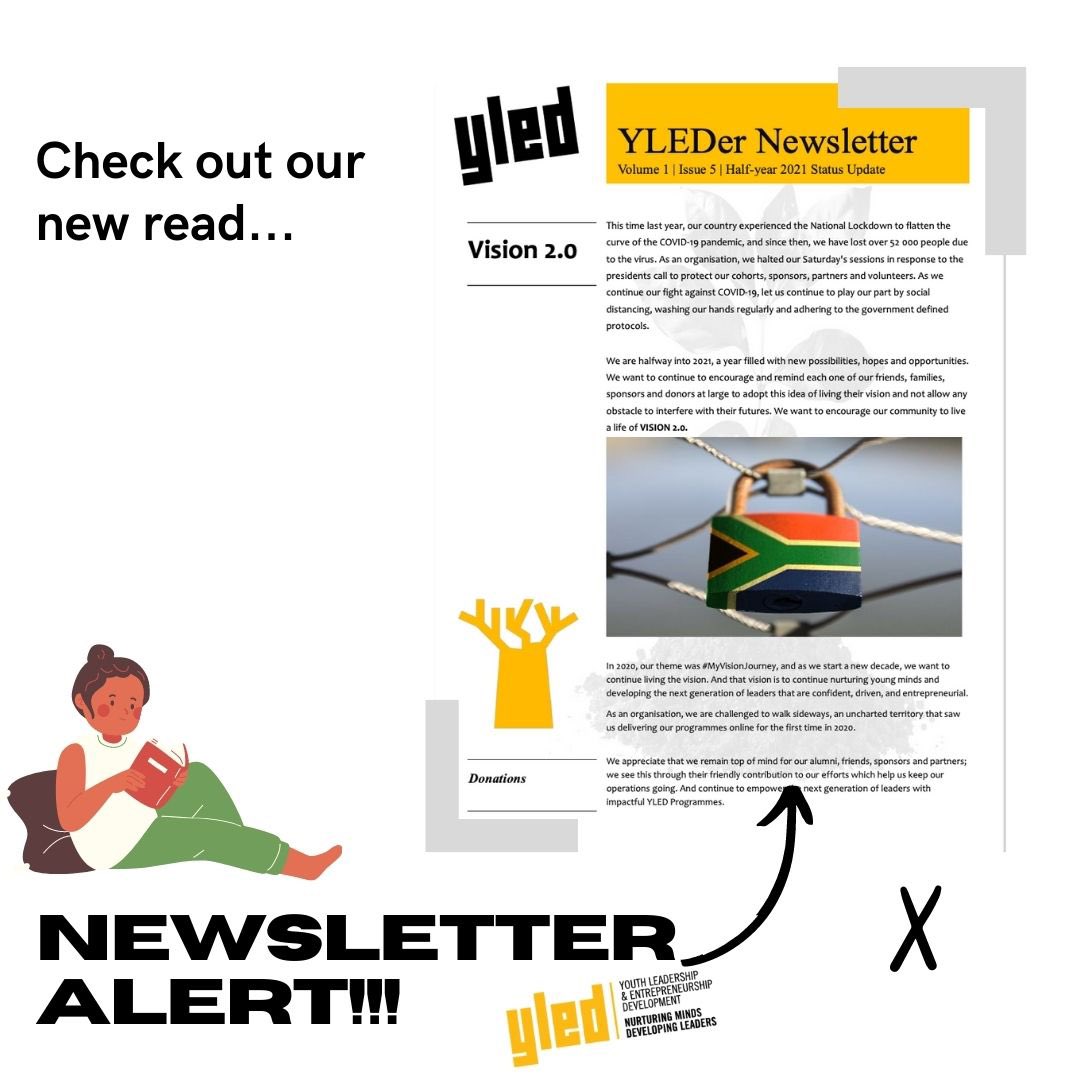 yledsa's tweet photo. New week, new read📚! 

Our half-year newsletter is now available. We share stories and updates of the YLED journey so far, the impact of COVID-19 and changes made daily.

Visit our website to read the newsletter: https://t.co/omjKpChAIX #YLED2021 https://t.co/WttKymURvb