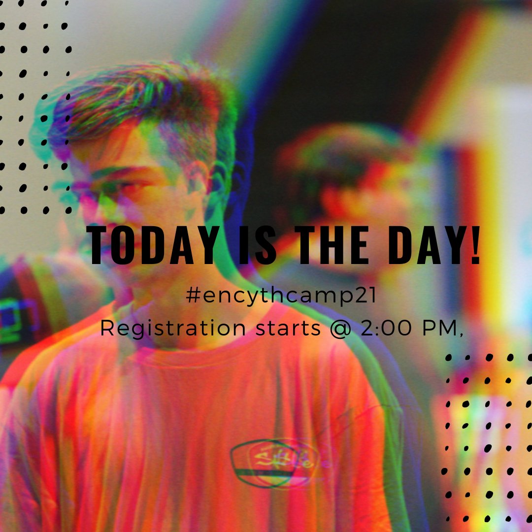 The Bible says that "This is the day the Lord has made;
We will rejoice and be glad in it." - Psalms 118:24 So lets Rejoice because Middle School Camp is TODAY! #enythcamp21
 #enccog Registration Starts @ 2:00 PM