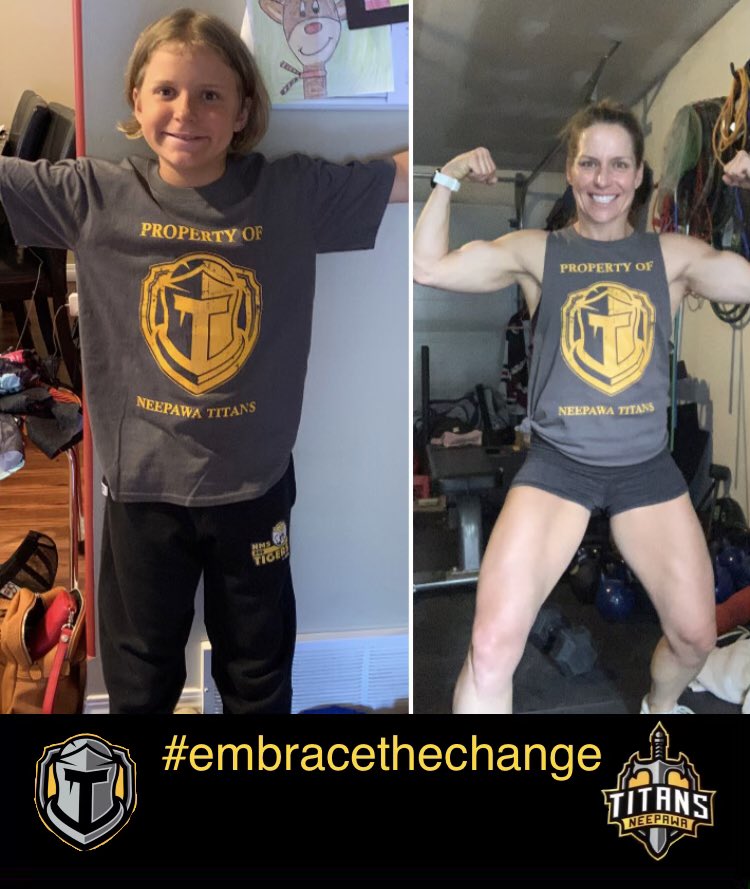 MJHLTitans's tweet photo. Former captain @Hocko12 and his wife, our strength coach Sherrie, and their son Kellan have all chosen to #EmbraceTheChange🛡🗡 with new swag! https://t.co/icr55lSsaw