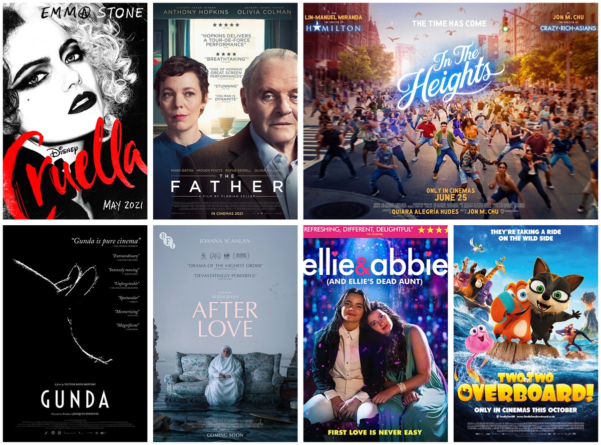 StoryhouseLive's tweet photo. Films screening this week 🍿📽

#Cruella #TheFatherMovie #Gunda #InTheHeights  #AfterLove #EllieAndAbbie #TwoByTwoOverboard 

#StoryhouseCinema 🎬

🎟️ See showtimes and book your tickets now at https://t.co/MDaG8WVZTg https://t.co/guWAgx8iKp