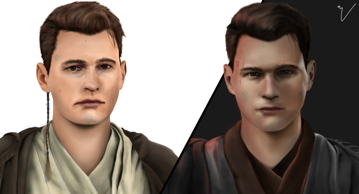 PNG_TED's tweet photo. Day 21: Game Crossover
#JuneDechART

Connor X StarWars 

Padawan &amp; Sith Connor

#StarWars #Crossover #DetroitBecomeHuman #Connor #DechartGames #DBH #ConnorArmy  #Darkside #Lightside #Jedi #Anakin
#Padawan https://t.co/OV2e4RrbZy