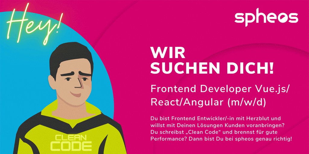 spheoscom's tweet photo. Wir suchen DICH! Gestalte mit im spheos Team! 
Du bist Frontend Entwickler:in mit Herzblut und willst mit deinen Lösungen Kunden voranbringen? Super - dann passt Du genau zu uns. Bewerbe Dich jetzt https://t.co/56e8vgV7cw. https://t.co/sTMSCE6D1g