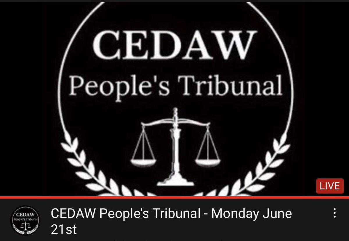 The #CEDAWPeoplesTribunal has been declared open!

Follow today’s proceedings, which reconvene at 1pm ➡️
youtu.be/ZeYg0L5UaKE

#WomensRightsAreHumanRights #GenerationEquality #CEDAW #CEDAWinLaw