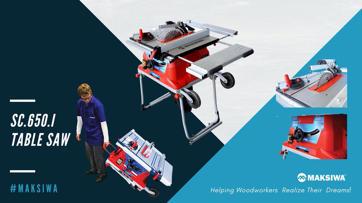 MaksiwaU's tweet image. Weighing only 77 pounds, built-in wheels,1500W Motor, 10" Blades, Laser Guide the SC.650.I Table Saw is ideal as a job site tool. ⁠#maksiwa #maksiwausa #tablesaw #saw #jobsite #tool #cuts  #woodworker #woodworking #woodwork #woodshop #woodnews #cabinet #cabinetshop #craft
